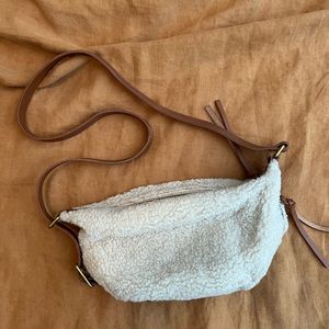 Madewell mini sling bag in sherpa